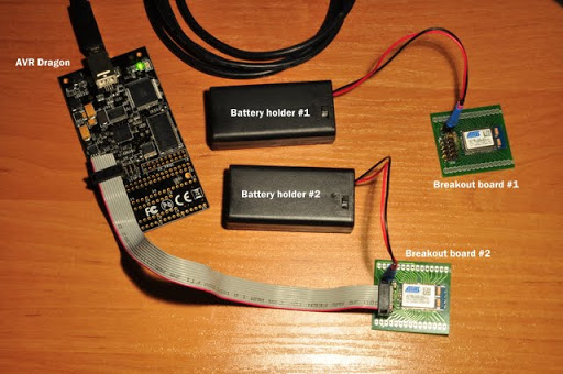 AVR Dragon with Zigbit breakout board